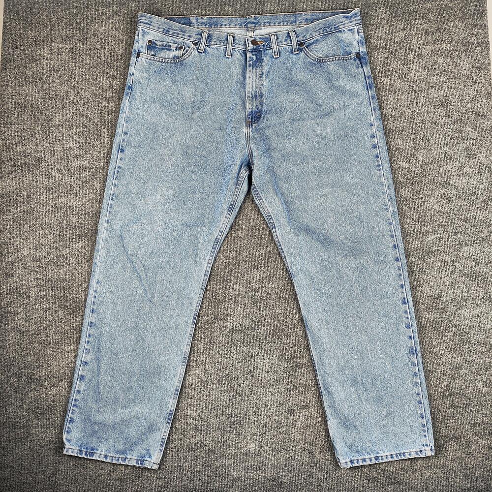 Wrangler Jeans Mens 44x30 Light Wash Blue Regular Straight Denim Pants 97601SB